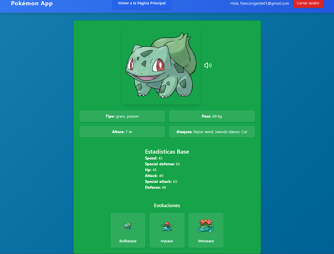 Detalle de Pokémon individual